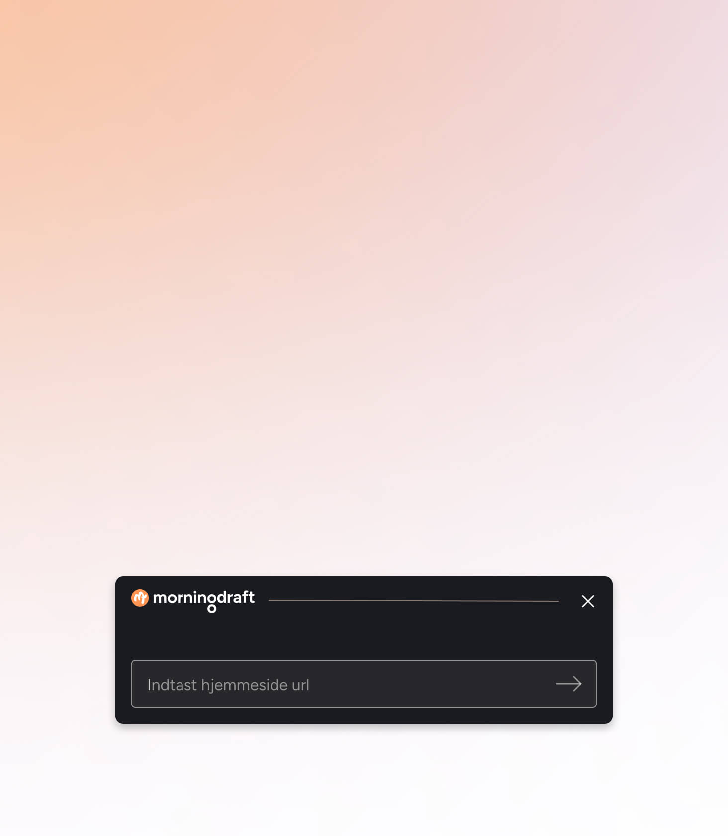 Morningdraft inputfelt til kundens website URL