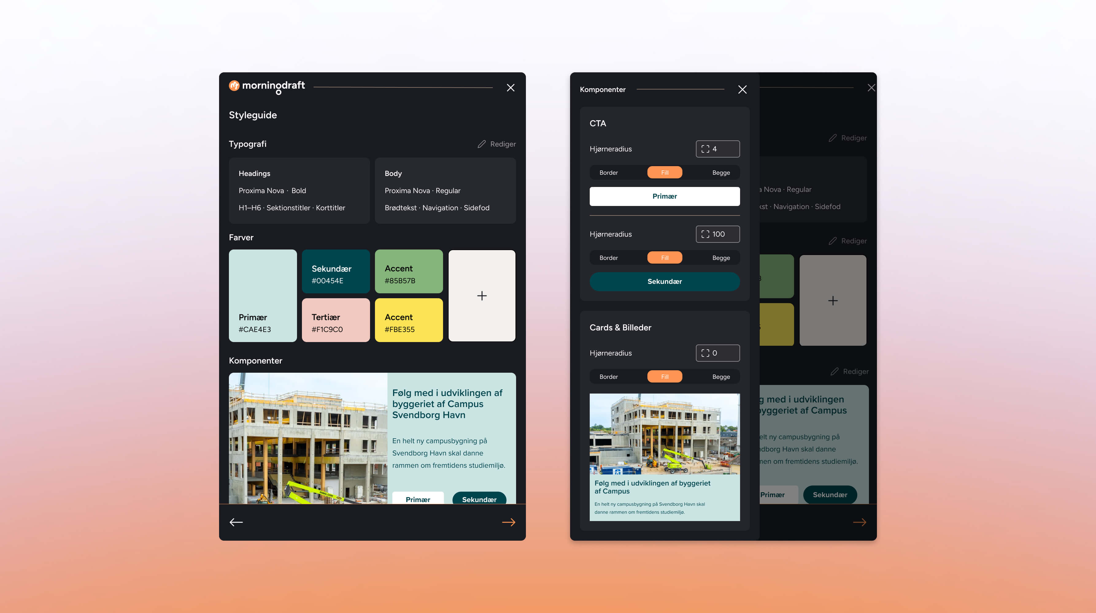 Morningdraft styleguide før test