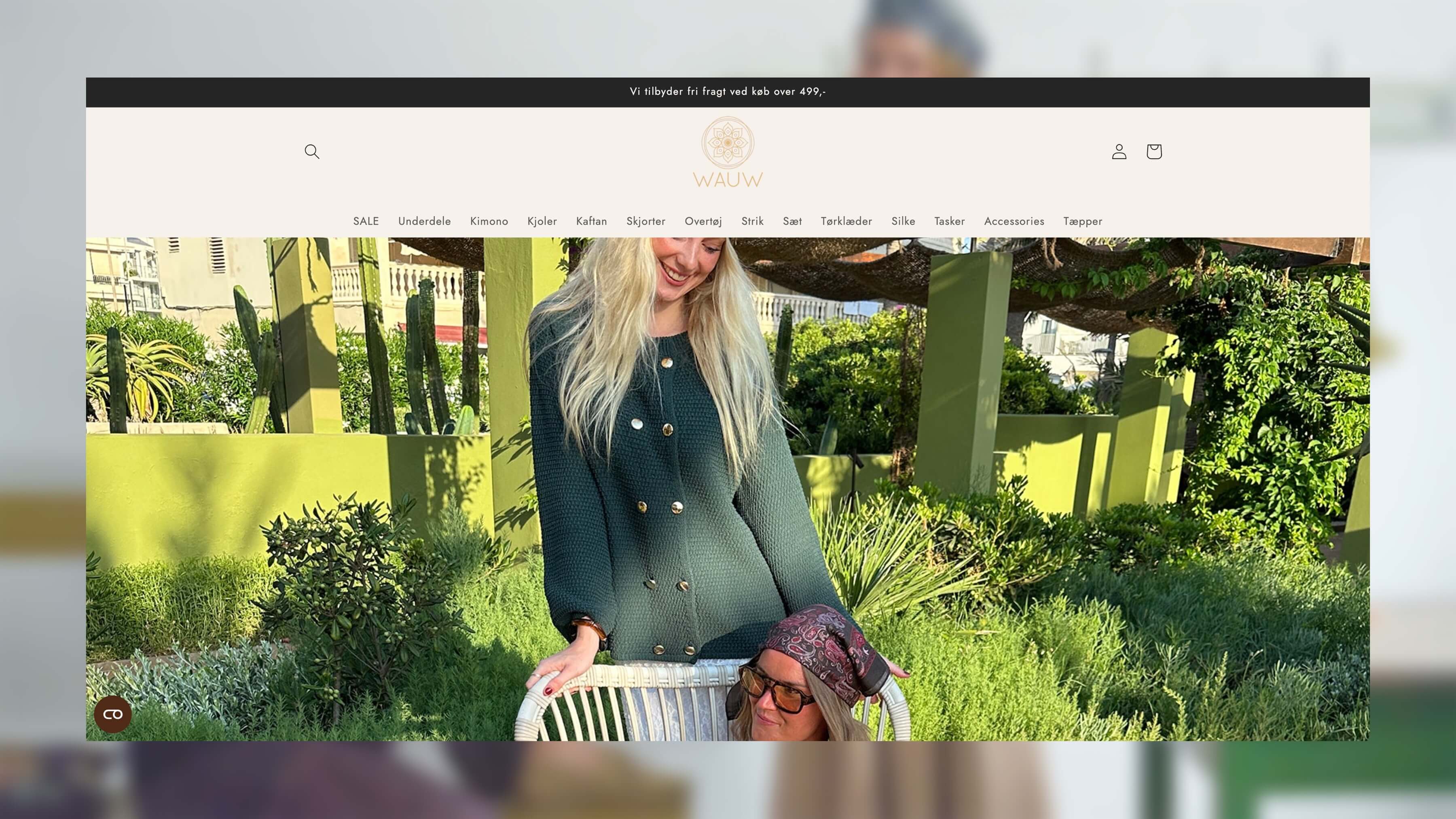 Den tidligere forside på WAUWs webshop